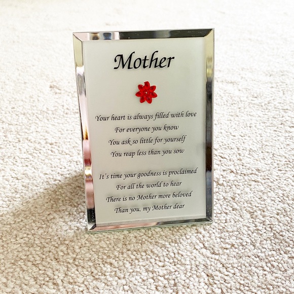 Vintage Other - Vintage mirror ‘Mother’ poem standing frame